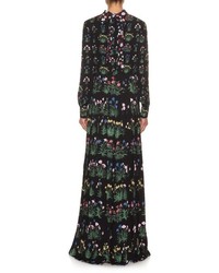Valentino Primavera Print Pleated Skirt Dress