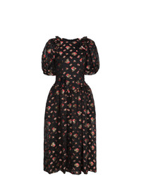 Simone Rocha Puff Sleeve Floral Embroidered Dress