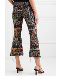 MARQUES ALMEIDA Cropped Frayed Brocade Flared Pants