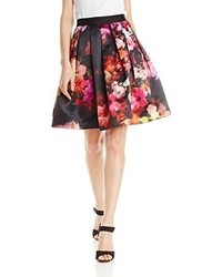 Black Floral Full Skirt