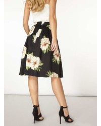 Dorothy Perkins Black Floral Full Skirt