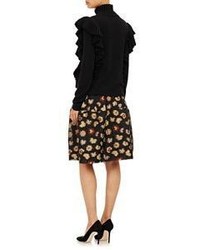 Co Floral Jacquard Skirt Black