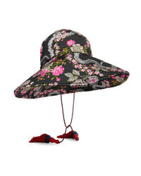 Black Floral Hat