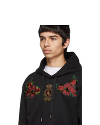 Dolce and Gabbana Black Roses Hoodie