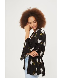 Topshop Floral Ruffle Kimono Jacket