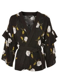 Topshop Floral Ruffle Kimono Jacket