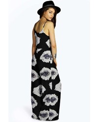 Boohoo Jess Chiffon Floral Print Strappy Jumpsuit