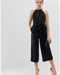 Oasis Jumpsuit With Glitter Dots In Black