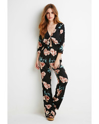 Forever 21 Self Tie Knotted Floral Jumpsuit