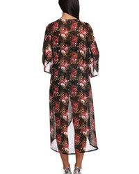 Bell Sleeve Florals Chiffon Kimono