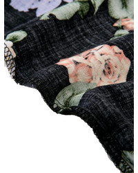 Choies Black Floral Tassels Kimono Short Sleeves Coat