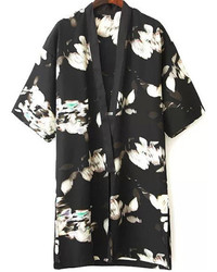 Floral Print Half Sleeve Kimono
