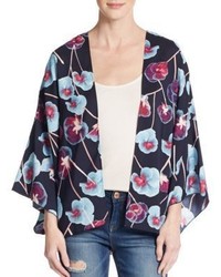 1 STATE Floral Print Kimono Jacket
