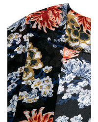 Romwe Floral Print Tassels Buttonless Kimono