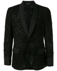 Black Floral Lace Blazer