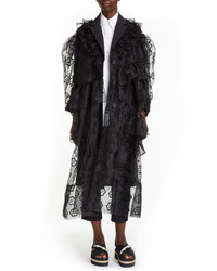 Black Floral Lace Coat