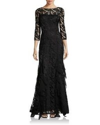 Kay Unger Floral Lace Gown