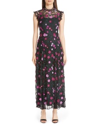 Lela Rose 3d Embroidered Lace Dress