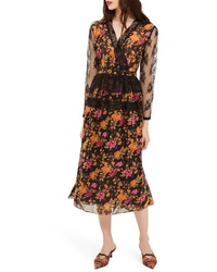 Topshop Floral Midi Dress