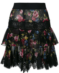 Dolce & Gabbana Floral Lace Hem Skirt