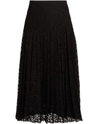 Rebecca Taylor Pleated Floral Lace Skirt
