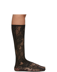 Black Floral Lace Socks