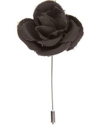 Black Floral Lapel Pin