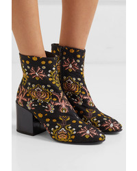 Dries Van Noten Floral Jacquard Ankle Boots