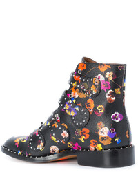 Givenchy Floral Print Ankle Boots