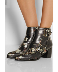 Jason Wu Floral Print Leather Ankle Boots