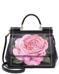 Dolce & Gabbana Miss Sicily Medium Floral Leather Top Handle Satchel