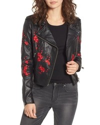 LaMarque Embroidered Leather Moto Jacket
