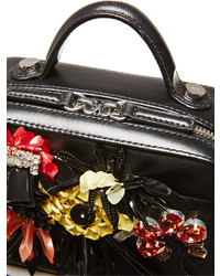 Bags Colourful Flowers Leather Box Clutch