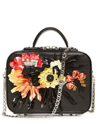 Bags Colourful Flowers Leather Box Clutch