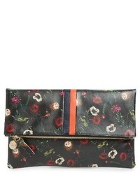 Clare Vivier Clare V Floral Leather Foldover Clutch White
