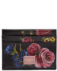 Dolce & Gabbana Floral Print Leather Cardholder