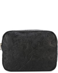 Tomas Maier Floral Embossed Zip Up Clutch