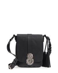 Saint Laurent Floral Clasp Leather Crossbody Bag