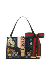 Gucci Small Sylvie Embroidered Leather Shoulder Bag