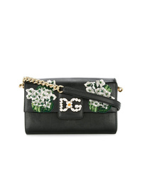 Dolce & Gabbana White Geranium Embroidered Dg Millennials Shoulder Bag