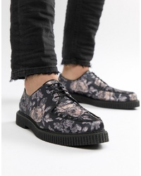 ASOS DESIGN Lace Up Creeper Shoes In Floral Print