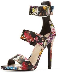 Charlotte Russe Anne Michelle Floral Strappy Stiletto Sandals