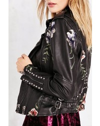 Blank NYC Blanknyc As You Wish Floral Embroidered Moto Jacket