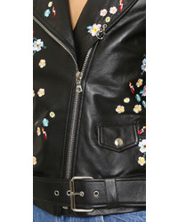 Sandy Liang Floral Delancey Leather Jacket