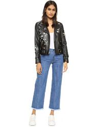 Sandy Liang Floral Delancey Leather Jacket