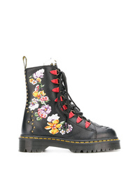 Dr. Martens Flower Embroidered Ankle Boots