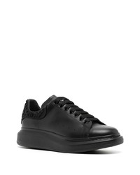 Alexander McQueen Floral Bead Detail Leather Sneakers