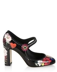 Dolce & Gabbana Floral Painted Mary Jane Pumps