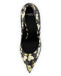 Givenchy Floral Print Leather Pump Babys Breath