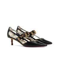 Gucci Insect Studded Strap Pumps